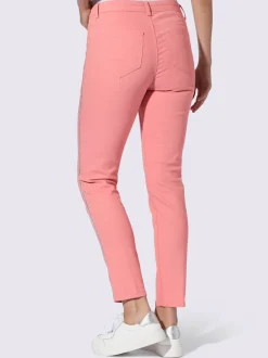 Pantalons 5 poches avec broderie et pierres brillantes