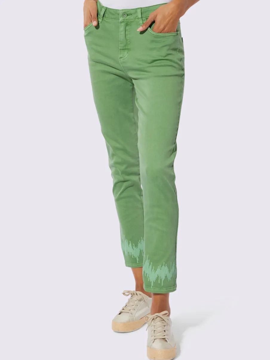 Pantalons 5 poches en coton avec paillettes scintillantes