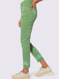Pantalons 5 poches en coton avec paillettes scintillantes