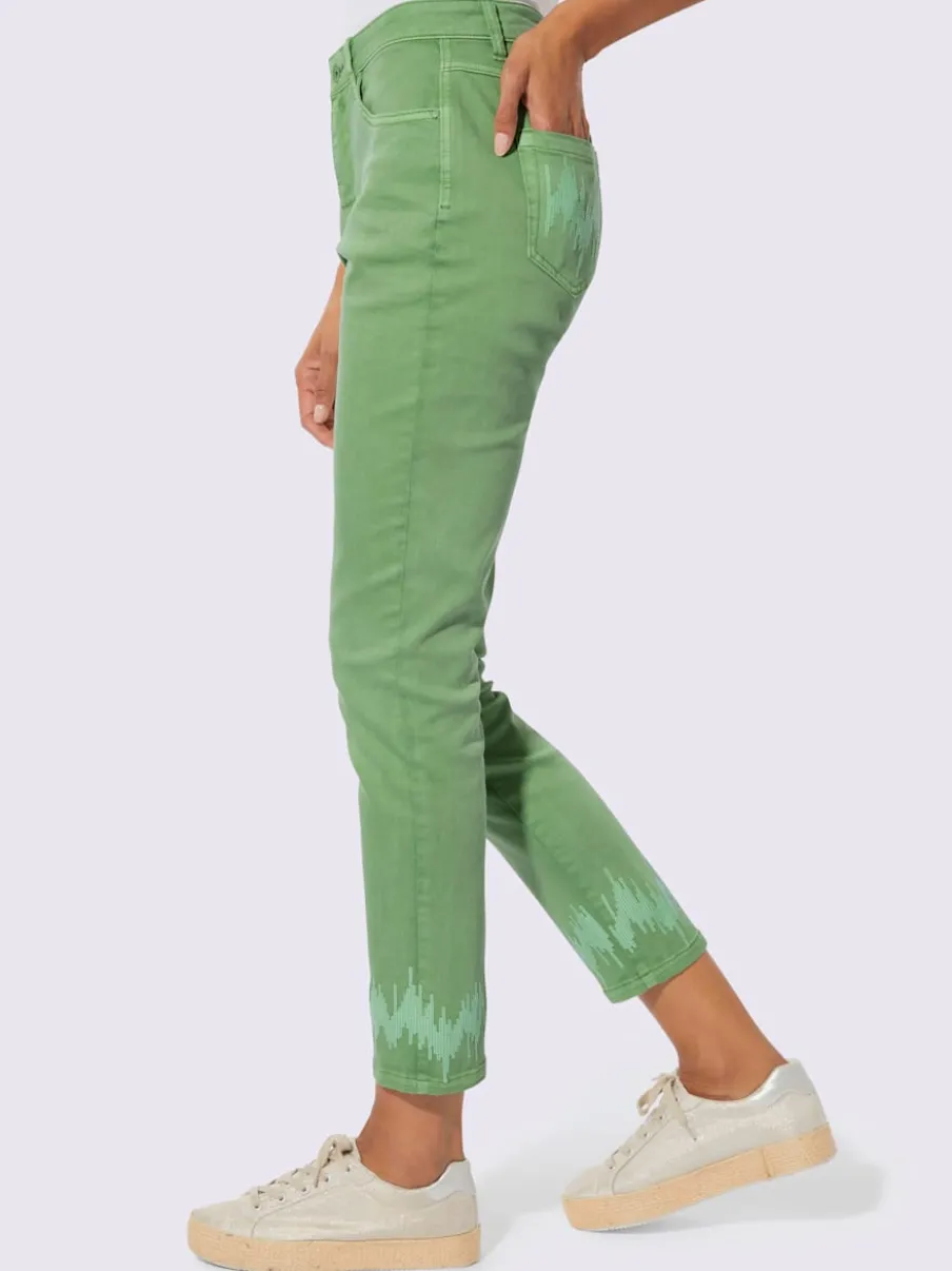 Pantalons 5 poches en coton avec paillettes scintillantes