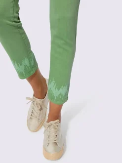 Pantalons 5 poches en coton avec paillettes scintillantes