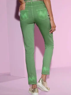 Pantalons 5 poches en coton avec paillettes scintillantes