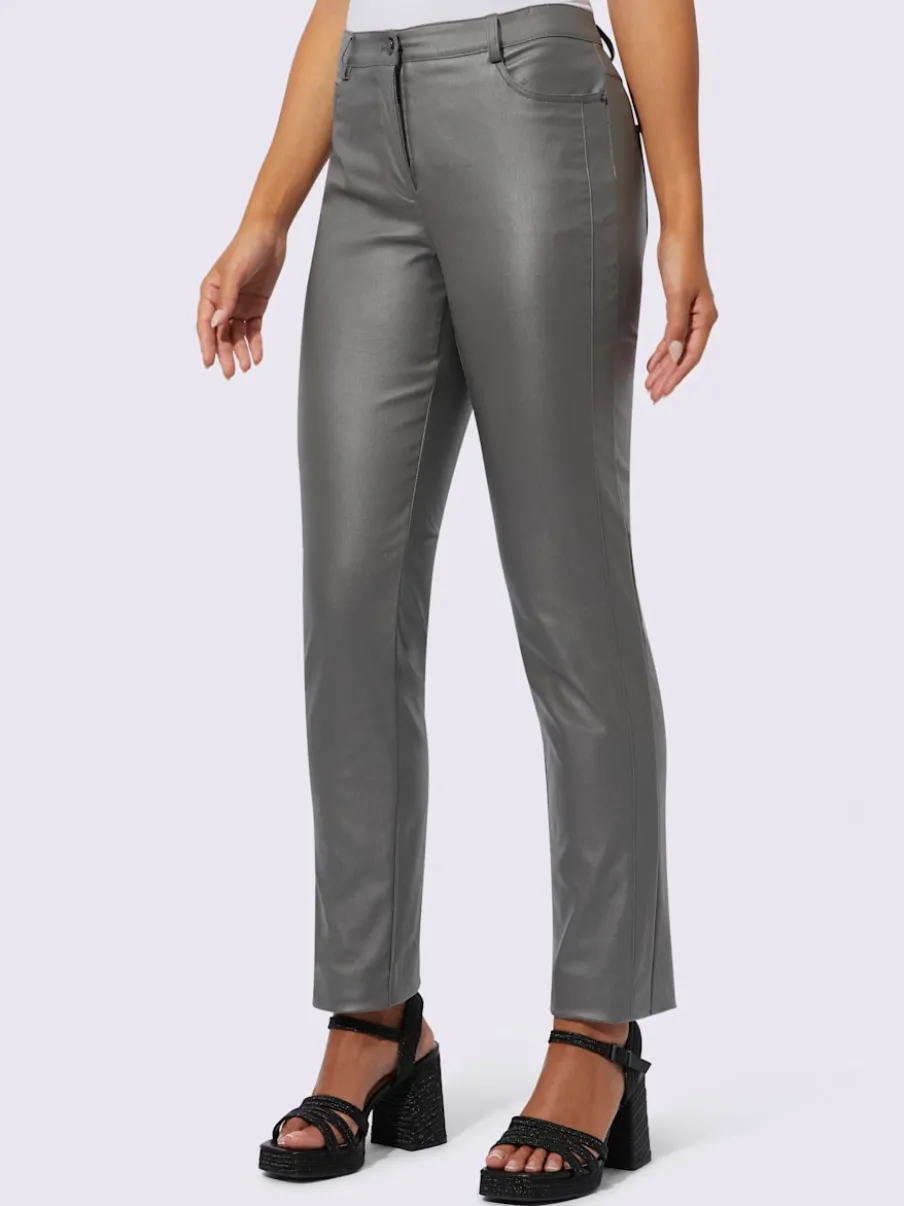 Pantalons 5 poches en viscose avec ceinture gainante