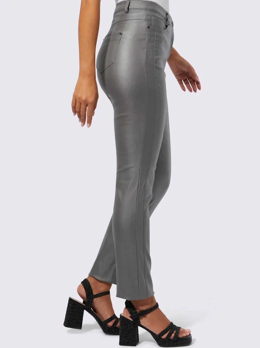 Pantalons 5 poches en viscose avec ceinture gainante