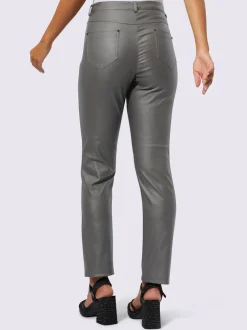 Pantalons 5 poches en viscose avec ceinture gainante
