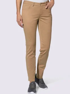 Pantalons 5 poches extensibles avec ceinture gainante fabriqués coton