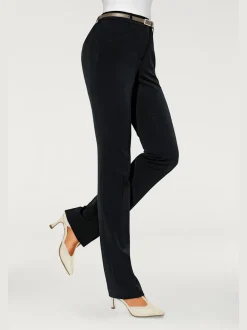 Pantalons à poches fendues en coupe droite élastique