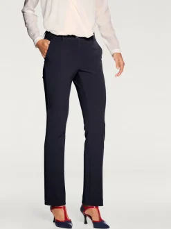 Pantalons à poches fendues en coupe droite élastique