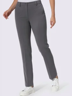 Pantalons à poches fendues en coupe droite élastique