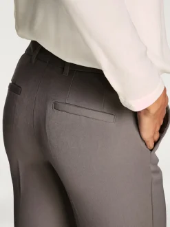 Pantalons à poches fendues en coupe droite élastique