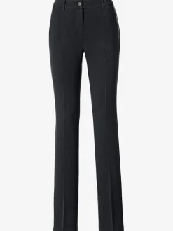 Pantalons à poches fendues en coupe droite élastique