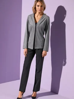 Pantalons silhouette affinée taille élastiquée respirants faciles entretien