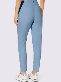 Pantalons skinny extensibles avec poches décoratives et fente