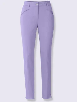 Pantalons skinny extensibles avec poches décoratives et fente