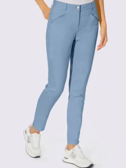 Pantalons skinny extensibles avec poches décoratives et fente
