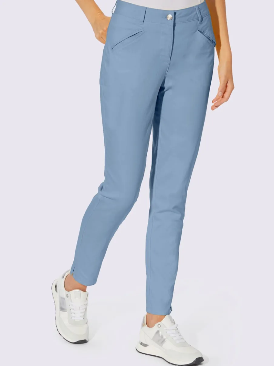 Pantalons skinny extensibles avec poches décoratives et fente