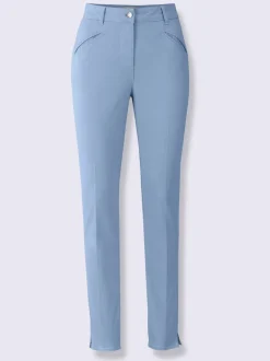 Pantalons skinny extensibles avec poches décoratives et fente