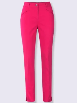 Pantalons skinny extensibles avec poches décoratives et fente