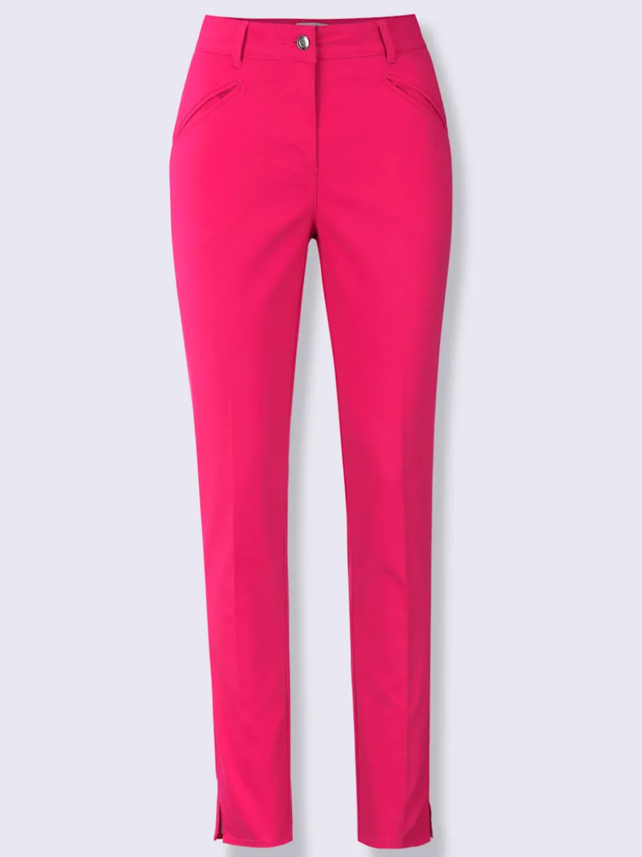 Pantalons skinny extensibles avec poches décoratives et fente
