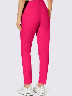 Pantalons skinny extensibles avec poches décoratives et fente