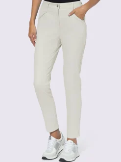Pantalons skinny extensibles avec poches décoratives et fente