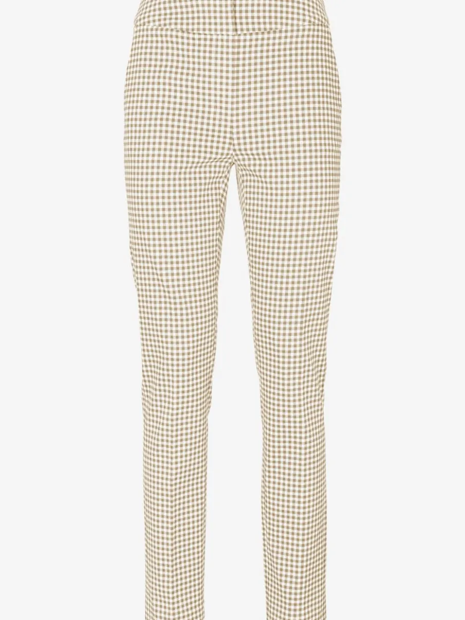 Pantalons skinny à poches fendues et motif géométrique