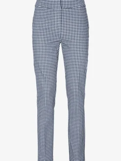 Pantalons skinny à poches fendues et motif géométrique