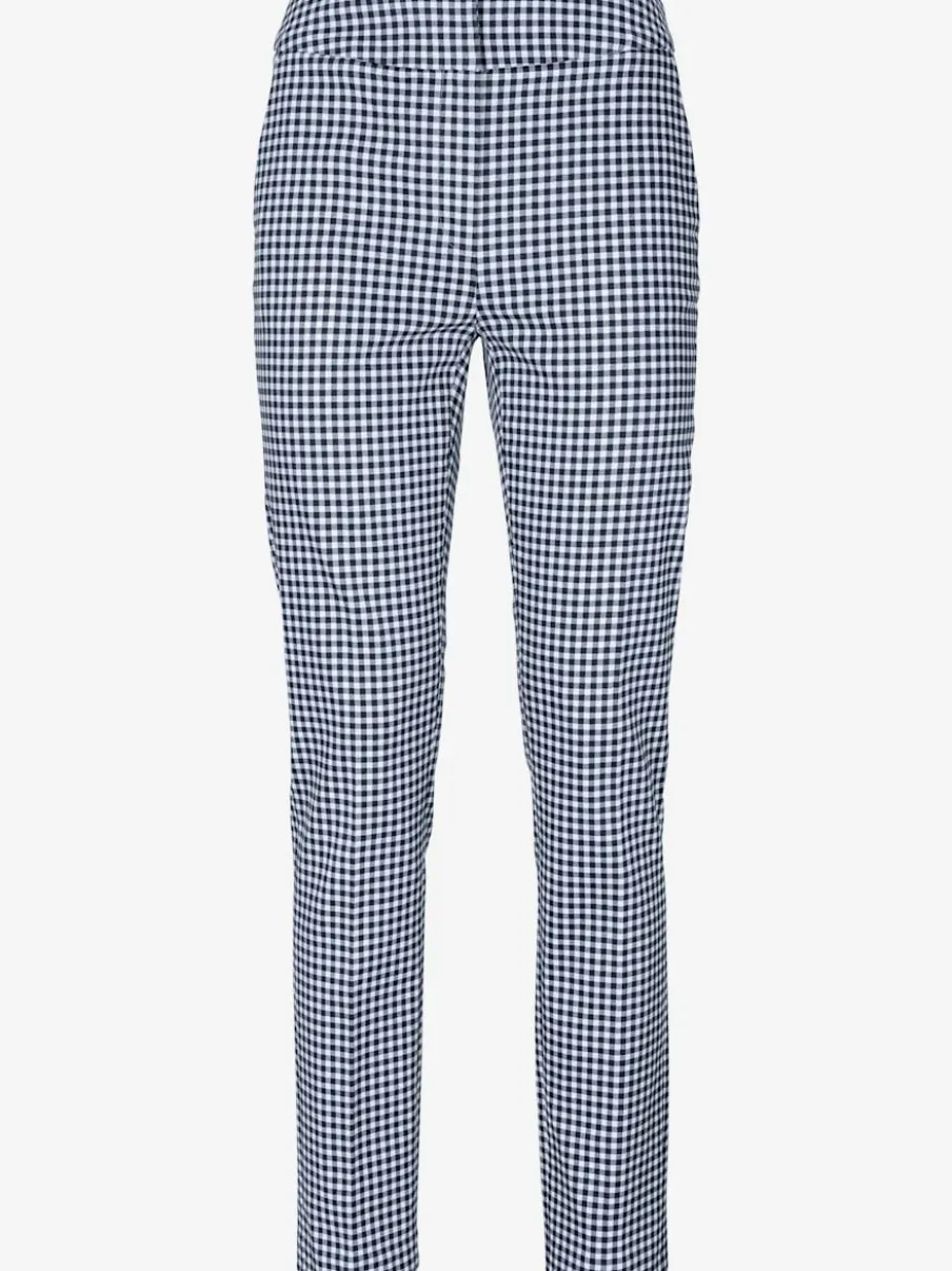 Pantalons skinny à poches fendues et motif géométrique