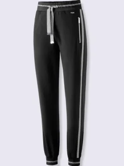 Pantalons sweat avec fils brillants et poches zippées