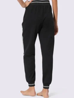 Pantalons sweat avec fils brillants et poches zippées