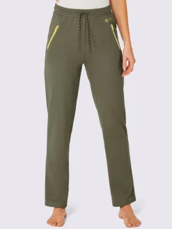 Pantalons sweat avec poches zippées et liens contrastés