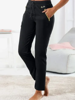 Pantalons sweat avec poches zippées et liens contrastés