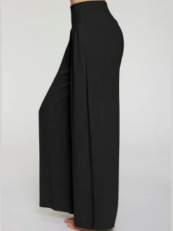 Pantalon structuré à ceinture smockée et poches latérales