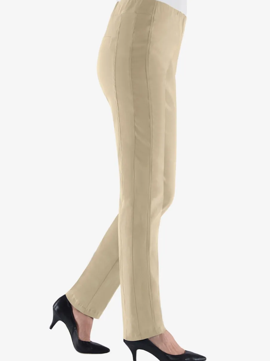 Pantalons unis avec ceinture élastique confortable extensible
