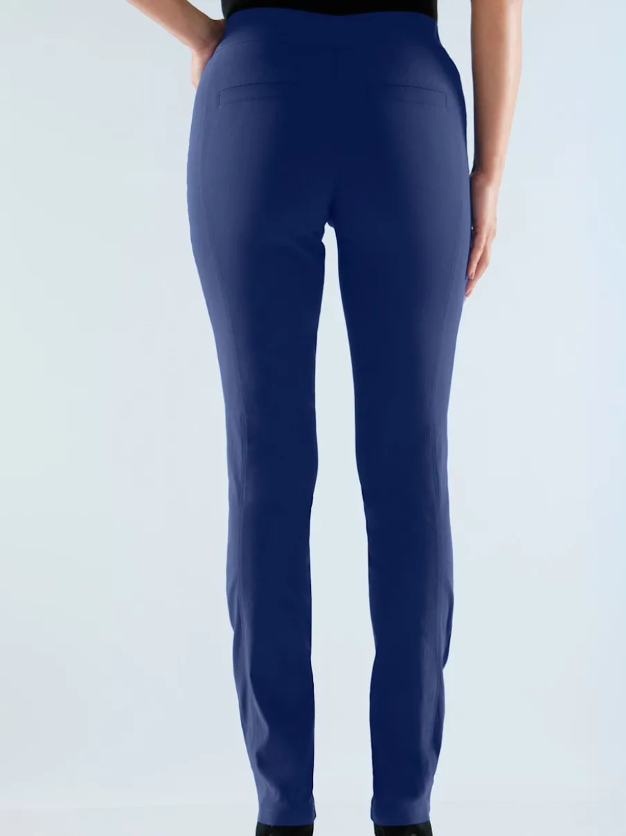 Pantalons unis avec ceinture élastique confortable extensible
