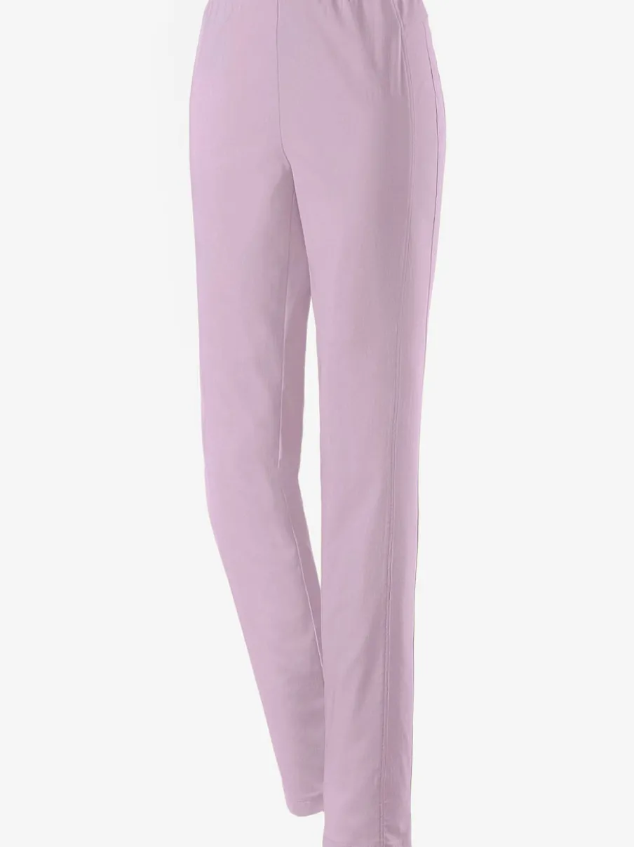 Pantalons unis avec ceinture élastique confortable extensible