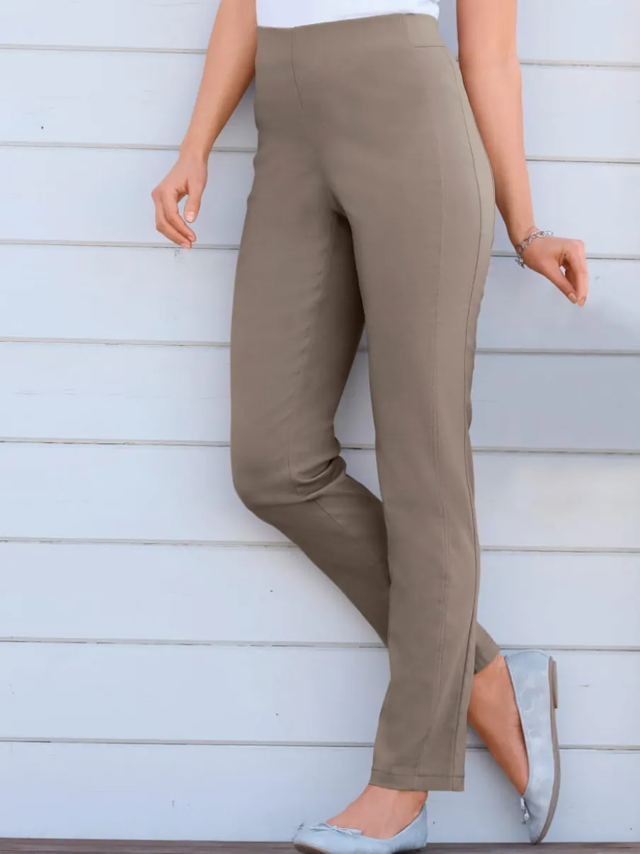 Pantalons unis avec ceinture élastique confortable extensible