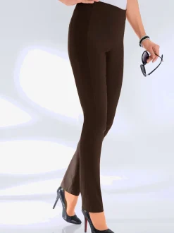 Pantalons unis avec ceinture élastique confortable extensible