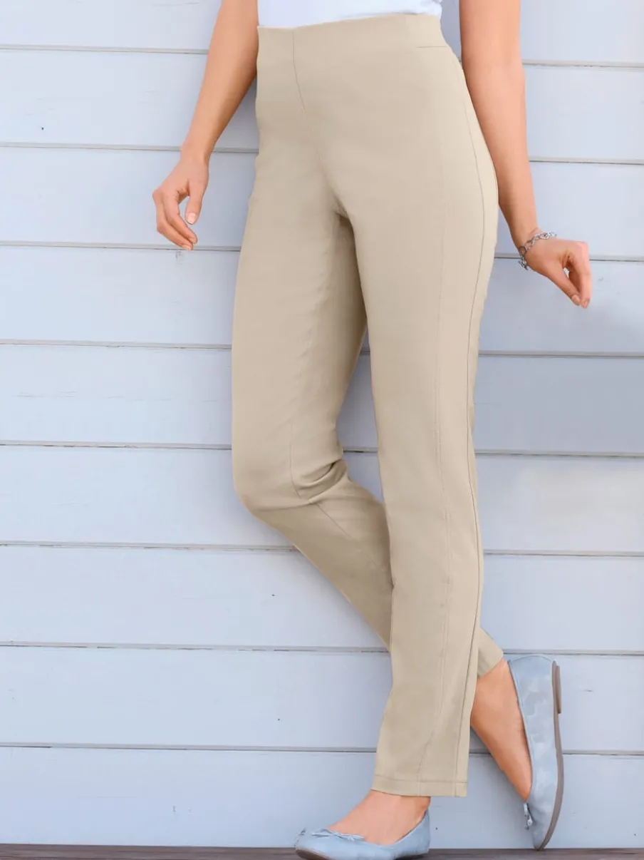 Pantalons unis avec ceinture élastique confortable extensible
