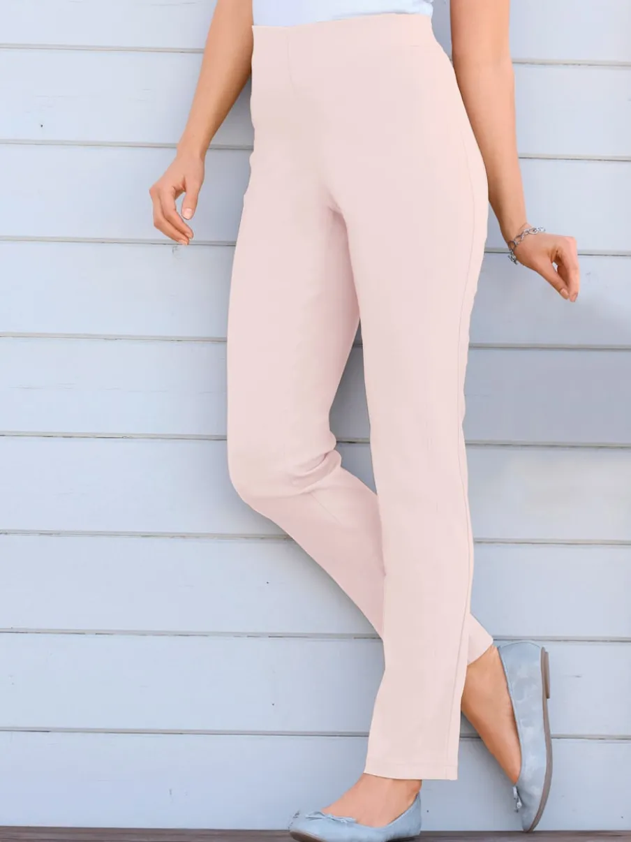 Pantalons unis avec ceinture élastique confortable extensible