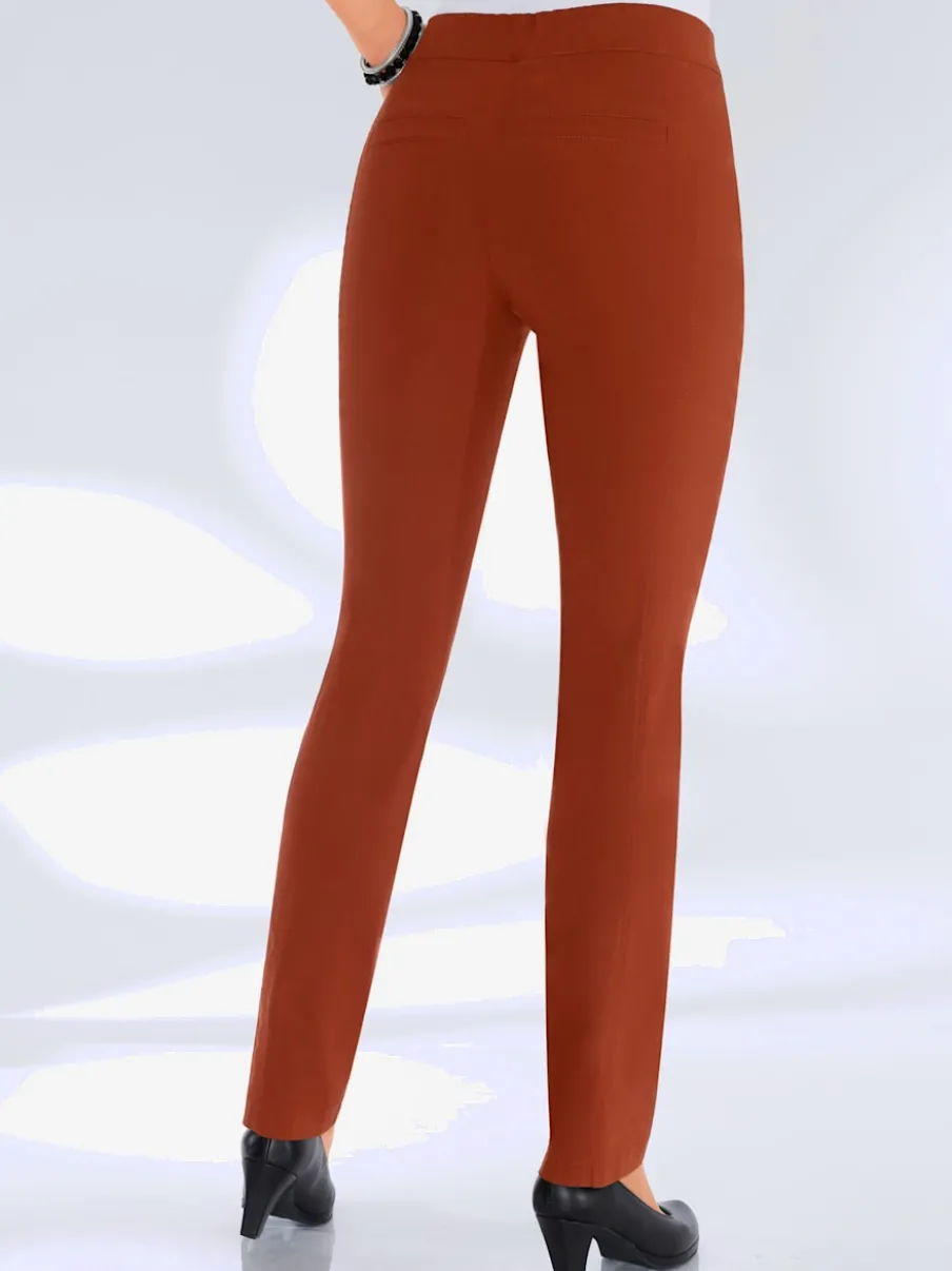 Pantalons unis avec ceinture élastique confortable extensible