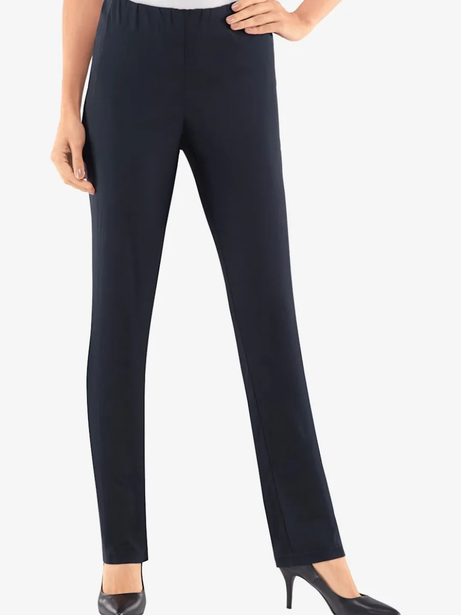 Pantalons unis avec ceinture élastique confortable extensible