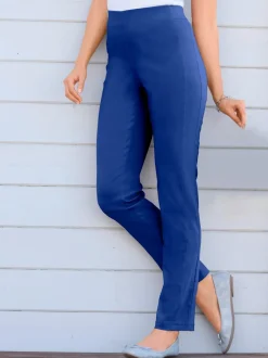 Pantalons unis avec ceinture élastique confortable extensible