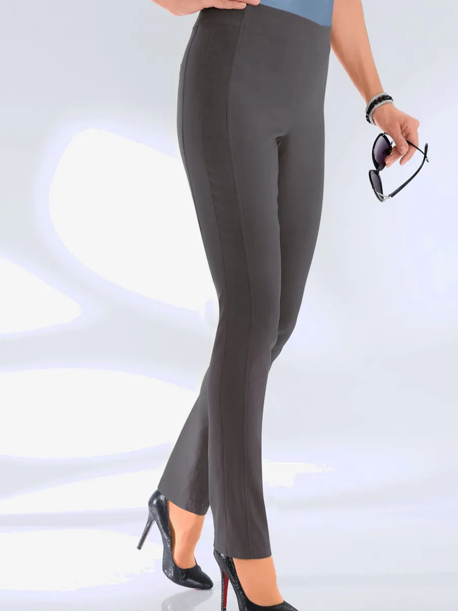 Pantalons unis avec ceinture élastique confortable extensible