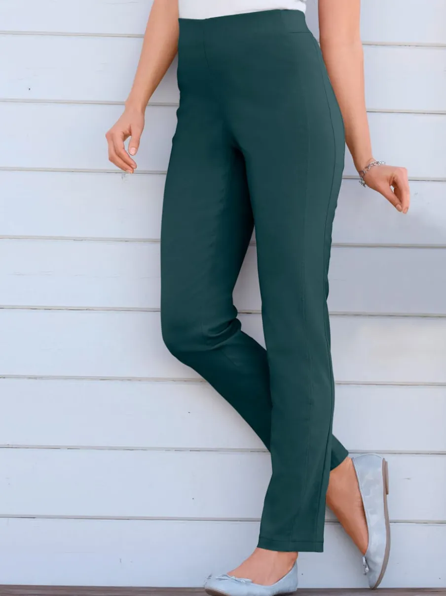 Pantalons unis avec ceinture élastique confortable extensible