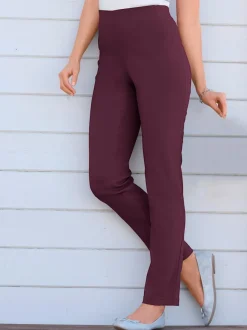 Pantalons unis avec ceinture élastique confortable extensible