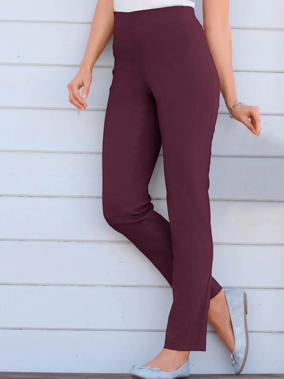Pantalons unis avec ceinture élastique confortable extensible