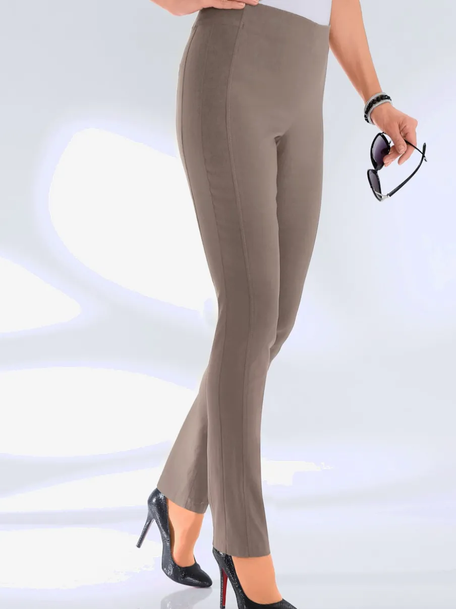 Pantalons unis avec ceinture élastique confortable extensible