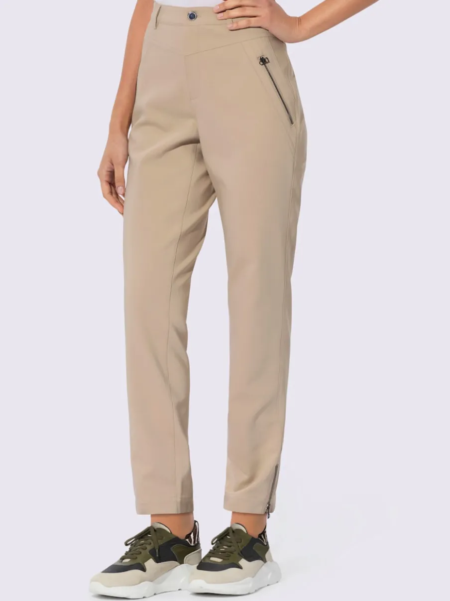 Pantalons ventre plat avec poches et finition raffinée