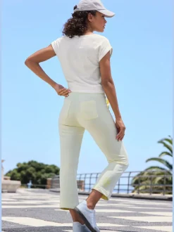 Pantalon sweat 7/8 avec ceinture élastique et poches confortables